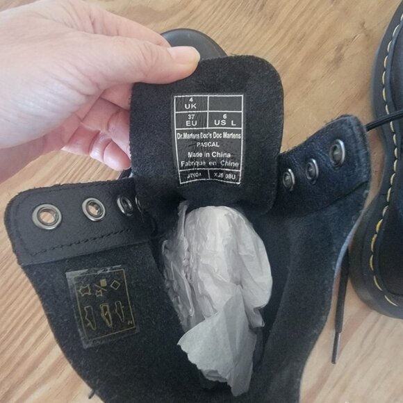 Dr. Martens Pascal 1460 Virginia Leather Boots Black (Women’s US 6 UK 4 EU 37 - Picture 2 of 12